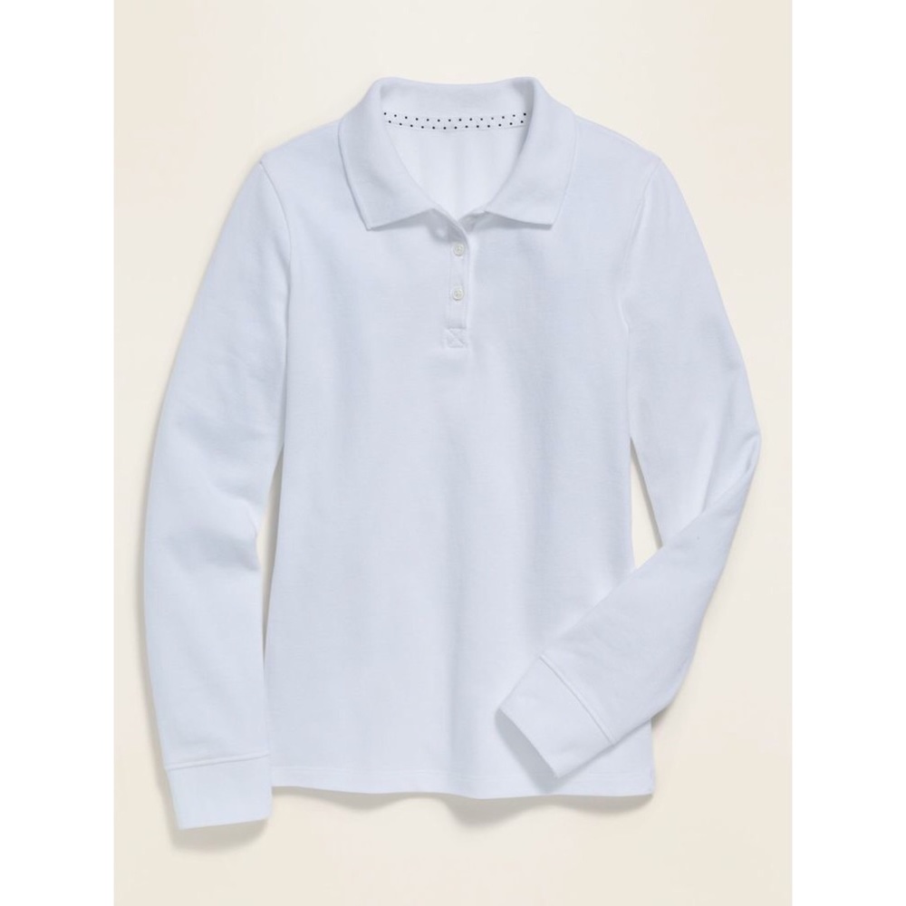 Old Navy School Uniform Long Sleeve Polo Shirt Girls - Picture 1 of 3